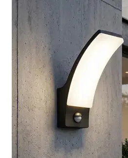 LED osvetlenie BRILAGI - LED Vonkajšie nástenné svietidlo ARCELO LED/12W/230V IP65 čierna BRZGDPW055-CR/PIR