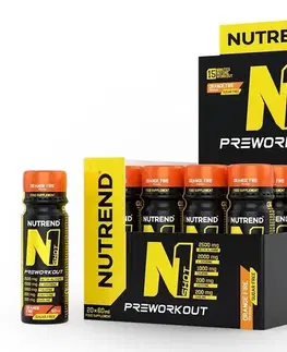 Tekuté pumpy N1 Pre-Workout Shot - Nutrend 20 x 60 ml. Orange