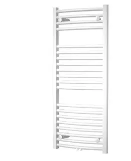 Radiátory do kúpeľne Mereo Vykurovací rebrík, oblý, 600x1850 mm, biely, stredové pripojenie MT44S