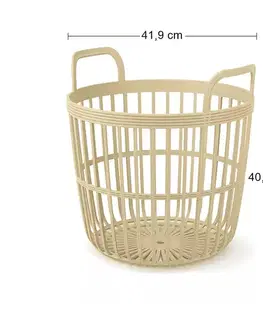 Úložné boxy NABBI IKPIO430 plastový univerzálny kôš s úchytkami 43 cm béžová