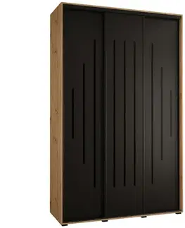 Šatníkové skrine Skriňa 45 Canaris 12 150 artisan/čierna/čierna