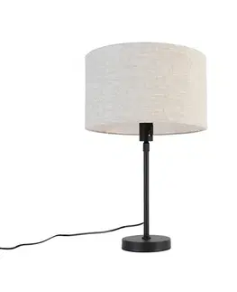 Stolné lampy Stolná lampa čierna nastaviteľná so svetlosivým tienidlom 35 cm - Parte