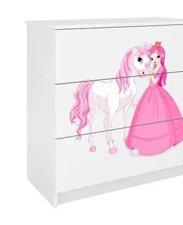 Komody so zásuvkami Detská komoda  Babydreams Biela – Princezná 2
