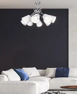 Stropná svetla Chrómová stropná lampa, nastaviteľná, 8 Vox