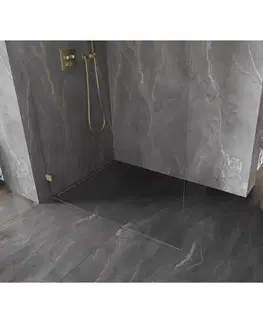 Sprchové dvere MEXEN/S - Lunar L Sprchová zástena WALK-IN ľavá 60 x 200, transparent 8 mm, zlato kefovaná 830L-060-000-55-00-L