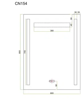 Kúpeľňové zrkadlá Mereo Zrkadlo 60x80 cm s LED osvetlením a odhmlievaním CN154
