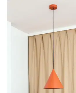 Svietidlá  Závesné svietidlo na kábli ETNA II 1xE27/15W/230V pr. 25 cm oranžové W-KM 1930L/1 BRK-B