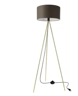 Stojacie lampy Stojaca lampa VANTI 1x40W E27 zlatá konštrukcia grafitové tienidlo moderná do obývačky spálňa kancelária elegantná vysoká stojaca lampa