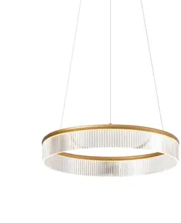 Závesné svietidlá Moderné závesné svietidlo mosadzné 59cm vrátane LED s 3-stupňovým stmievaním - Anello Chandelier