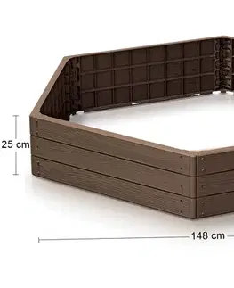 Kvetináče a truhlíky NABBI IBWH plastový vyvýšený záhon hnedá