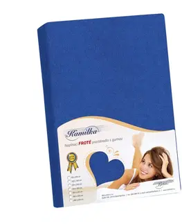 Plachty Bellatex Froté prestieradlo Kamilka tmavomodrá, 140 x 200 cm