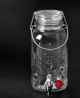 Dekorácie a bytové doplnky Sklenená nádoba s kohútikom 4000ML 10-0104E-AH