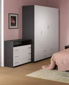 Komody a skrinky STANA komoda, biele drevo-wenge