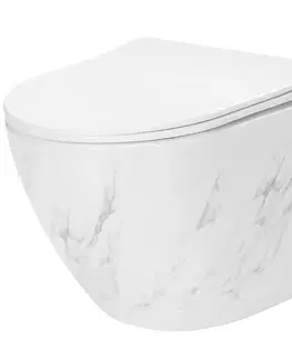Záchody REA - Závesná WC misa vrátane sedátka Carlos Nature Marble REA-C6606