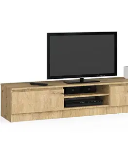 TV stolíky Dizajnový TV stolík ROMANA160, dub Artisan