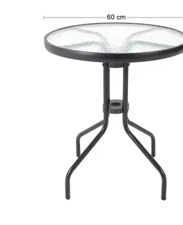 Záhradné stolíky NABBI Jupiter 60 záhradný stolík čierna