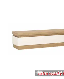 TV stolíky KONDELA Leonardo LYOF 1 tv stolík s osvetlením dub riviera / biela