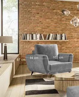 Kreslá NABBI Meri 1F kreslo svetlosivá