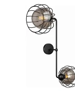 Svietidlá Keter Lighting Nástenné svietidlo SOLO BLACK 2xE27/60W/230V 1479