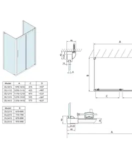 Sprchovacie kúty POLYSAN - LUCIS LINE Sprchový kout tri steny 1000x800x800 L/P varianta DL1015DL3315DL3315