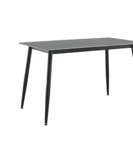 Jedálenské stoly KONDELA Florenc Typ 1 jedálenský stôl 121x71 cm sivý mramor / čierna