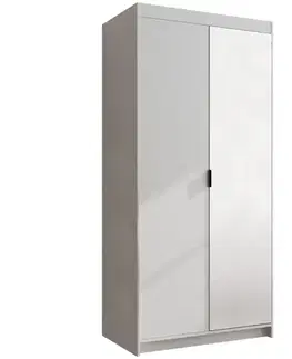 Šatníkové skrine Skriňa Elena Biela 2d-1d 1 Zrkadlo