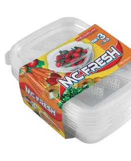 Dózy na potraviny HEIDRUN - Dóza na potraviny obdĺžnik MC Fresh 3ks x 0,9L