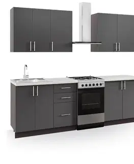 Kuchynské linky FIJONA kuchynská linka 180, kremenec/wenge
