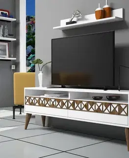 Obývacie steny TV skrinka / Obývacia stena Line - White