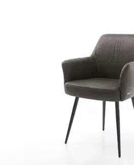 Jedálenské stoličky DELIFE Jedálenská stolička Xana-Flex s opierkami mikrovlákno antracit vintage 4-nohá zúžená čierna vrecková pružina
