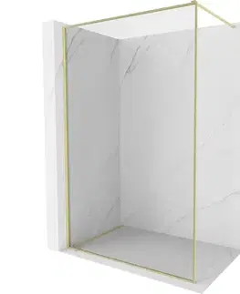 Sprchové dvere MEXEN/S - Kyoto-XF Sprchová zástena WALK-IN s rámom 50 x 202, transparent 10 mm, zlato kefovaná 800-050-104-55-00-X