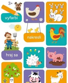Nalepovačky, vystrihovačky, skladačky Vyfarbi, nakresli, hraj sa 3+