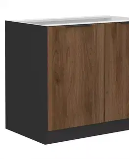 Kuchynské skrinky stojace Kuchynská skrinka Monza orech okapi 80d 2f bb