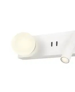 Svietidlá Redo 01-4660 - LED Nástenné svietidlo NORMA LED/5W/230V + LED/3W CRI 90 USB biela 01-4660