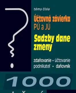 Dane, účtovníctvo 1000 riešení č. 1 / 2025 - Účtovná závierka v PÚ a v JÚ - Kolektív autorov