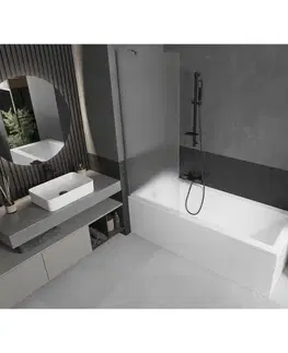 Sprchové dvere MEXEN/S - Next vaňová zástena FIX 70 x 150, dekor, grafit metal 895-070-000-00-30-95