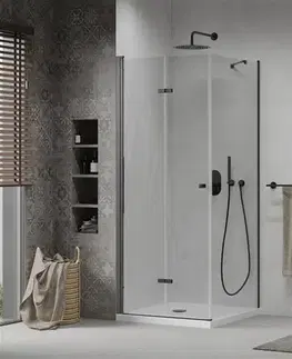 Vane MEXEN/S - Lima sprchovací kút 90x90, transparent, čierna + biela vanička so sifónom 856-090-090-90-00-4010B