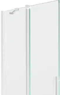 Sprchové dvere MEXEN/S - Velar Dvojkrídlová posuvná vaňová zástena 85 x 150, transparent, biela 896-085-000-01-20
