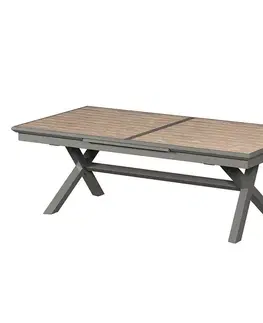 Stolčeky DEOKORK Hliníkový stôl BERGAMO 250/330 cm (šedo-hnedý/medová)