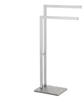 Svietidlá WENKO 20603100 - Stojan na uteráky GRANIT 43,5x86,5 cm nerezová oceľ/satén/sivá 20603100