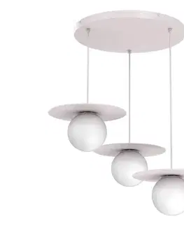 Svietidlá  Závesný luster na lanku FLAT 3xE27/15W/230V krémový 9577
