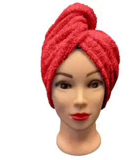 Uteráky Rýchloschnúci froté Turban na vlasy červený TiaHome