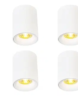 Bodove svetla Sada 4 moderných prisadených bodových svetiel biela GU10 50mm - Ronda