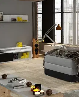Postele NABBI Alessandra 90 P čalúnená jednolôžková posteľ svetlosivá / čierna