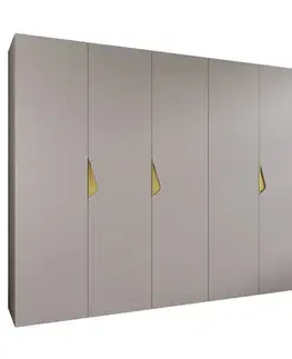 Šatníkové skrine Skriňa Sandi 1-300 (2x150) kašmír/zlatá