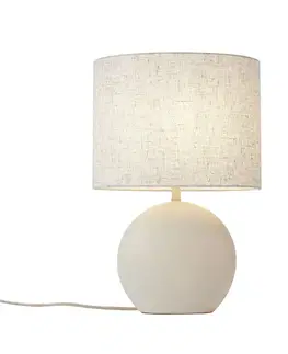 Stolné lampy Japandi stolná lampa béžová s ľanovým tienidlom - Timo