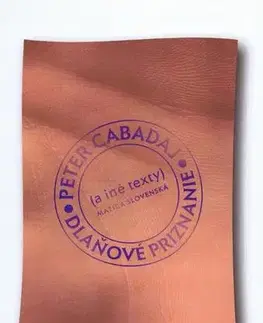 Slovenská beletria Dlaňové priznanie - Peter Cabadaj