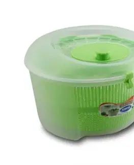 Cedníky Kinekus Odstredivka na šalát plastová, priemer 24x16cm, 4,5L, transparent, zelená "Rucola" TONTARELLI