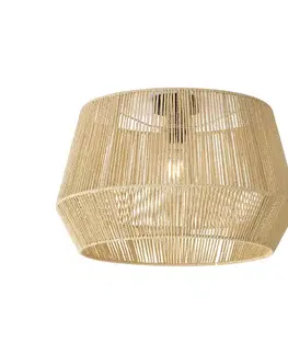 Stropné osvetlenie Plafondlamp zwart met beige papieren kap 50/50/30 - Combi