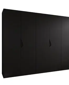 Šatníkové skrine Skriňa Sandi 1-300 (3x100) čierna/čierna
